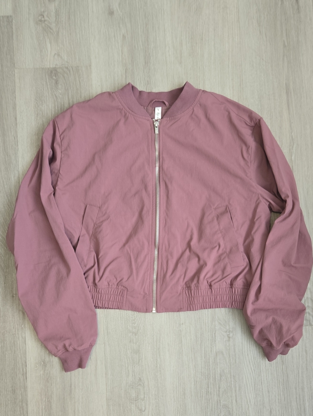 Fabletics Mauve Cropped Bomber Jacket